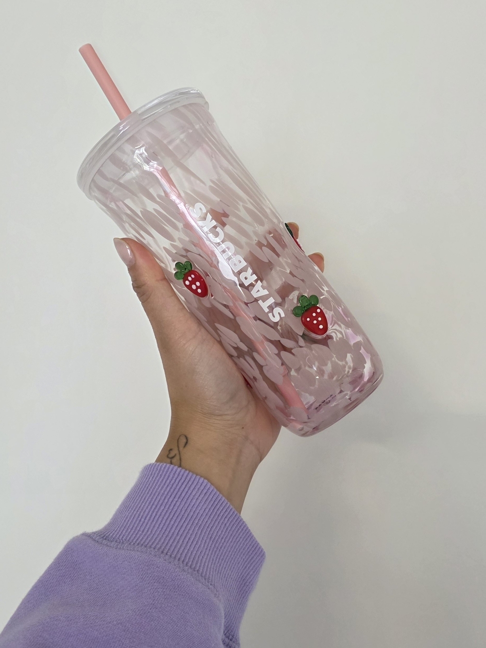 Starbucks Pink Strawberry Reusable Tumbler with Straw